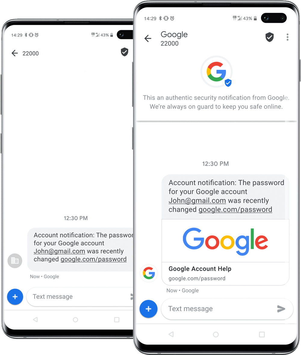 Verified SMS by Google — SMS от брендированного отправителя